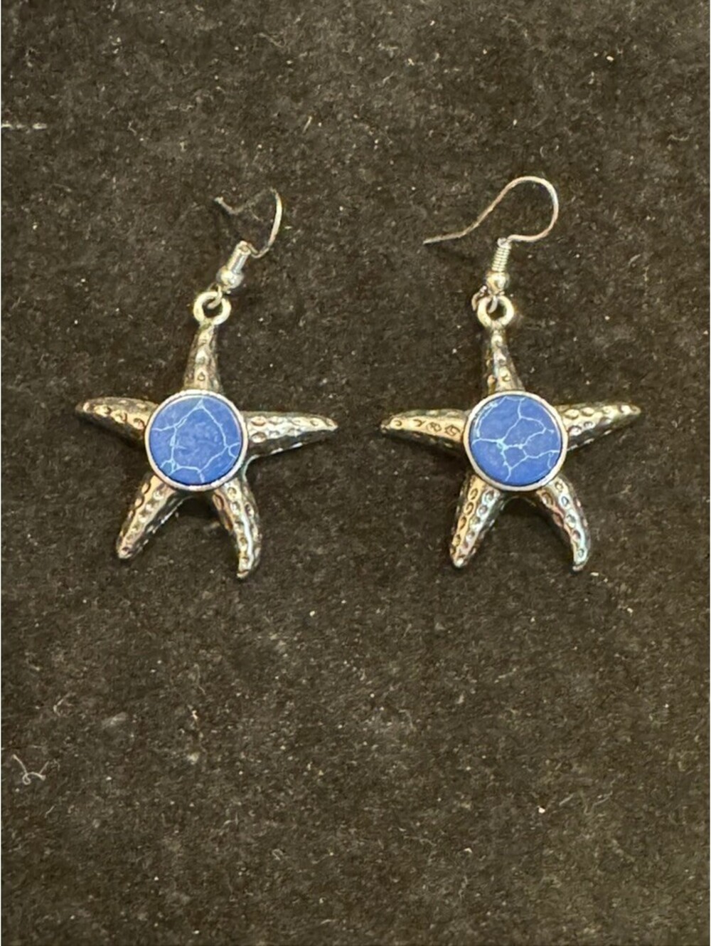 Blue Starfish Drop Earrings